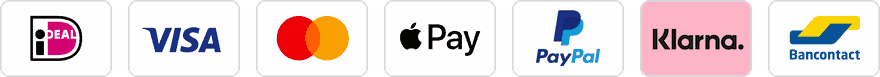 Betaal veilig met iDEAL, Visa, Mastercard, Apple Pay, PayPal, Klarna of Bancontact